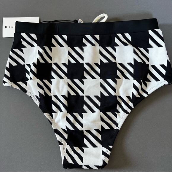 Solid and Striped Black Gingham Bikini Bottom The Monika medium - Picture 4 of 5